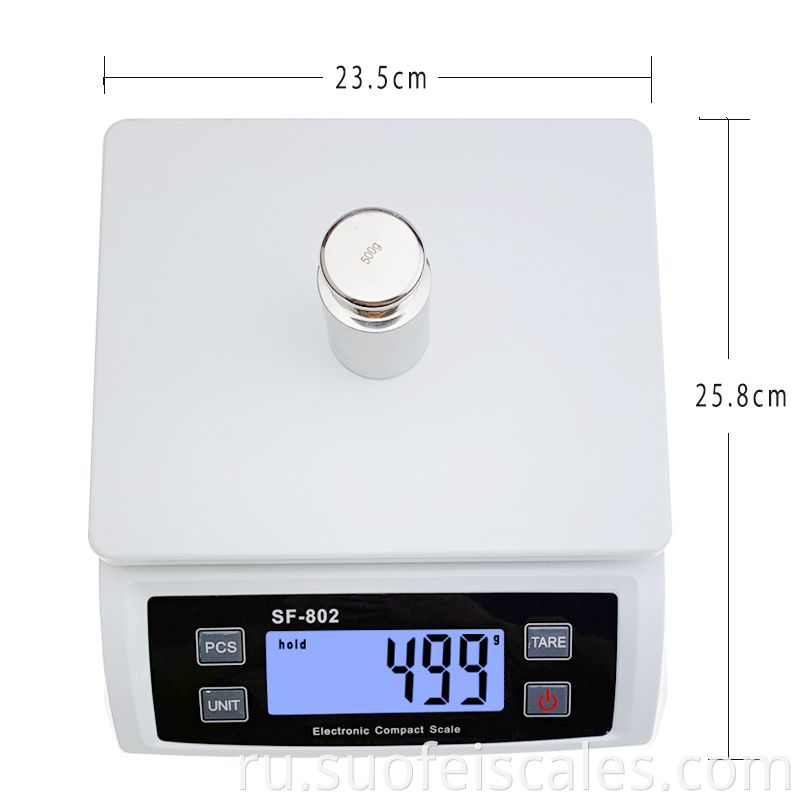 SF802 Кухонная шкала 30 кг 1 г веса цифровой почтовой шкалы.